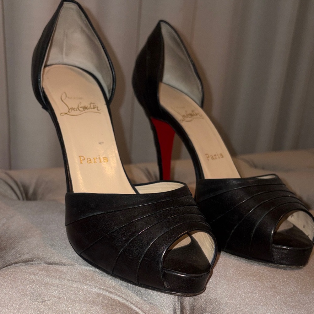 Christian Louboutin Black Peep Toe Heels